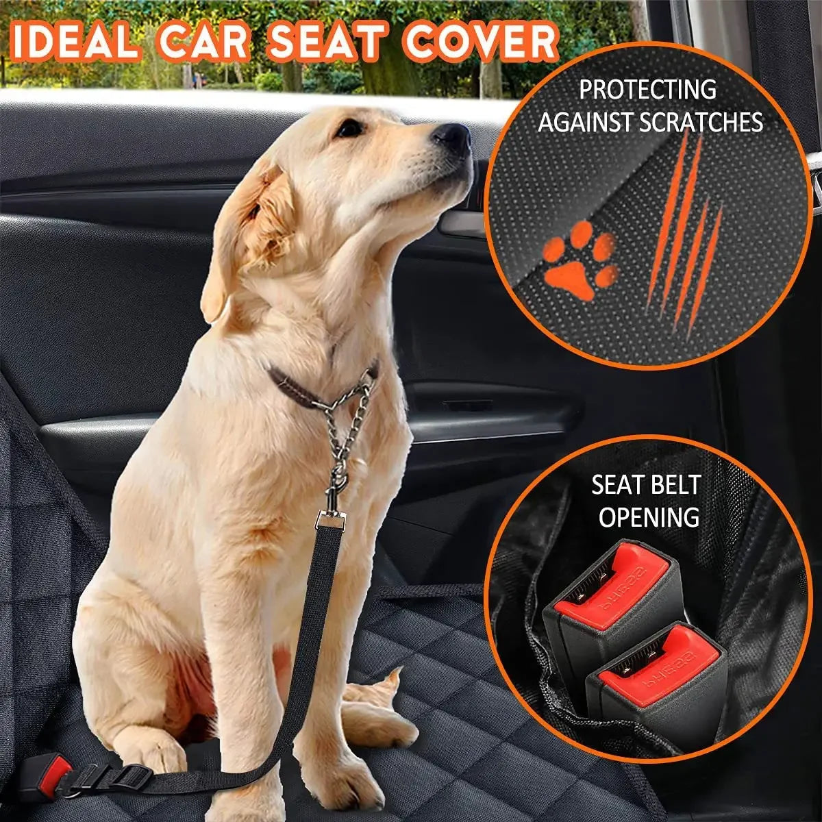 Dog Waterproof Car Rear Seat Cover