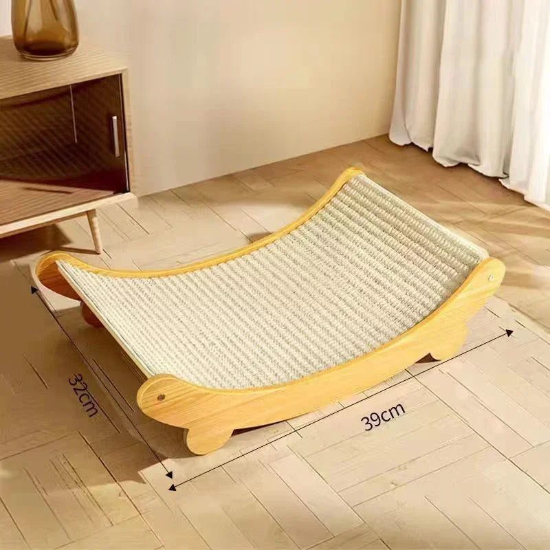 Wooden Cat Scratching Pad + Bed