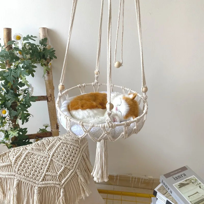 Hand Woven Cats Hanging Basket