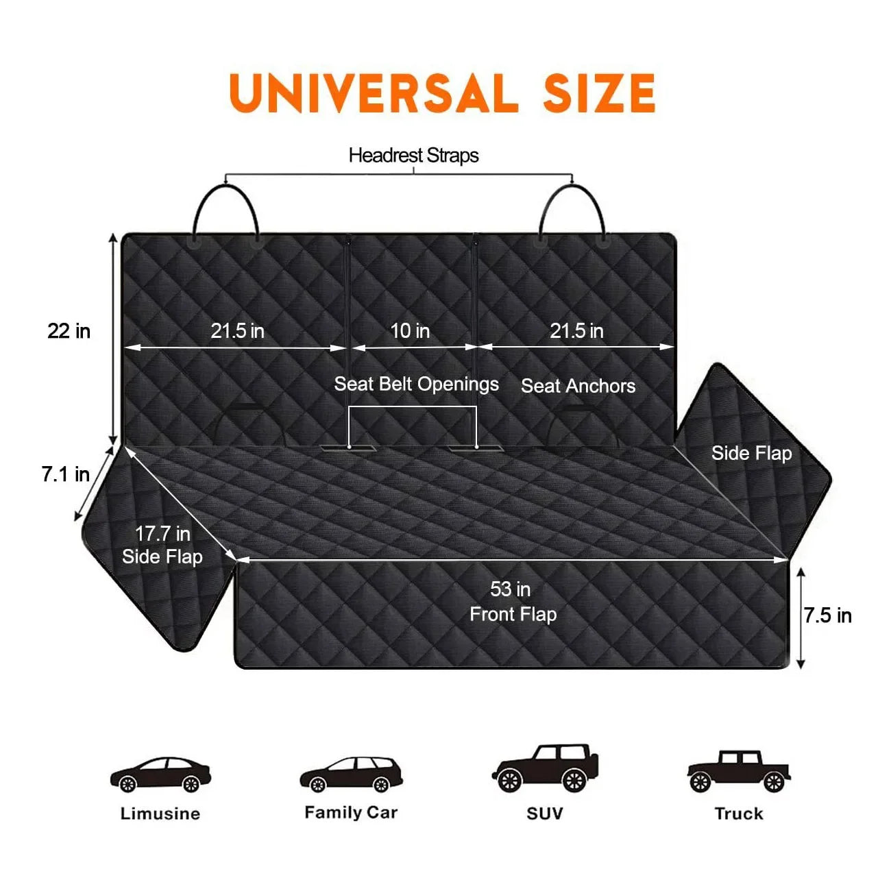 Dog Waterproof Car Rear Seat Cover