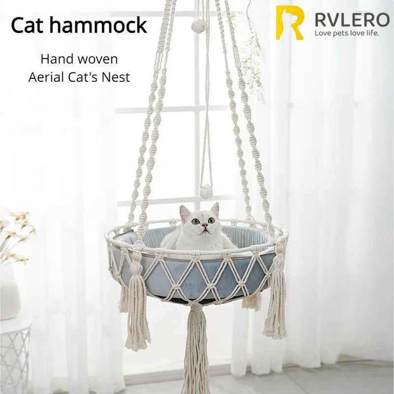 Hand Woven Cats Hanging Basket